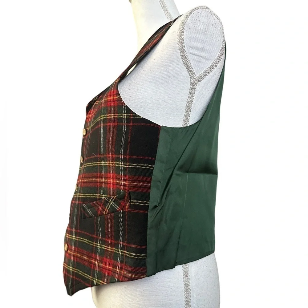 Vintage AMALGAMATED  clothing workers of America plaid wool front vest - Picture 3 of 5